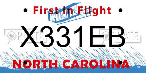 X331EB North Carolina License Plate