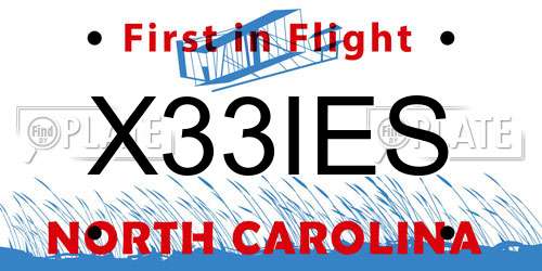 X33IES North Carolina License Plate