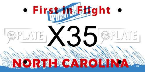 X35 North Carolina License Plate