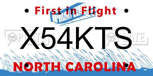 X54KTS North Carolina License Plate