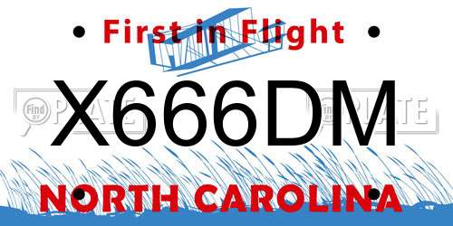 X666DM North Carolina License Plate