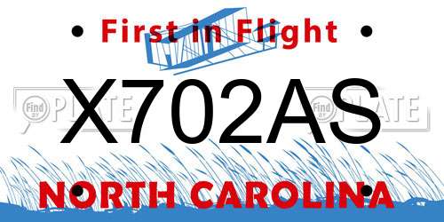 X702AS North Carolina License Plate