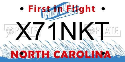 X71NKT North Carolina License Plate