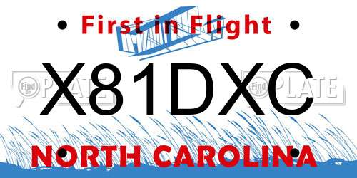 X81DXC North Carolina License Plate