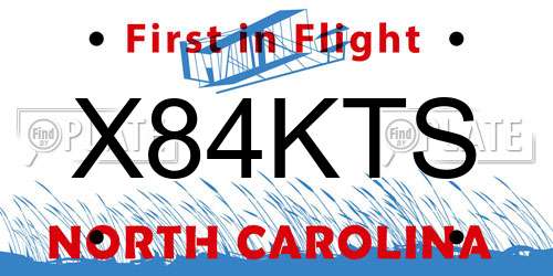 X84KTS North Carolina License Plate