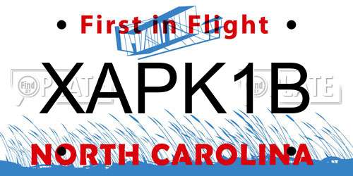 XAPK1B North Carolina License Plate