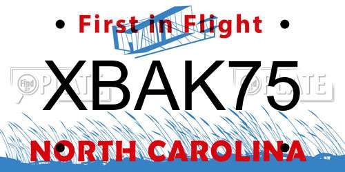 XBAK75 North Carolina License Plate