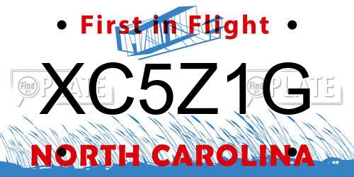 XC5Z1G North Carolina License Plate