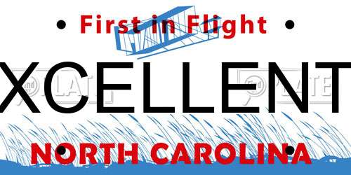 XCELLENT North Carolina License Plate
