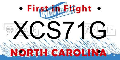 XCS71G North Carolina License Plate