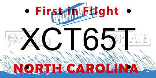 XCT65T North Carolina License Plate