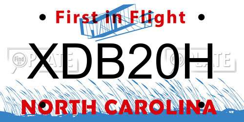 XDB20H North Carolina License Plate