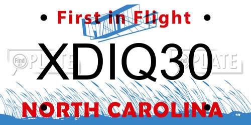 XDIQ30 North Carolina License Plate