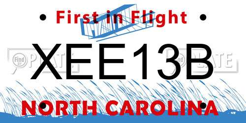 XEE13B North Carolina License Plate