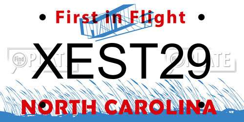 XEST29 North Carolina License Plate