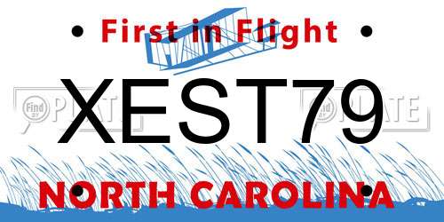 XEST79 North Carolina License Plate