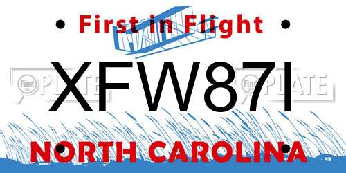 XFW87I North Carolina License Plate
