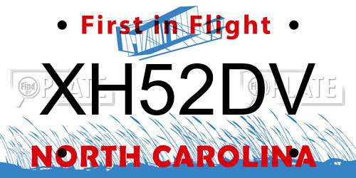 XH52DV North Carolina License Plate