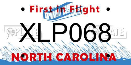 XLP068 North Carolina License Plate