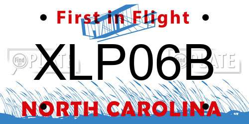 XLP06B North Carolina License Plate