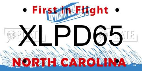XLPD65 North Carolina License Plate