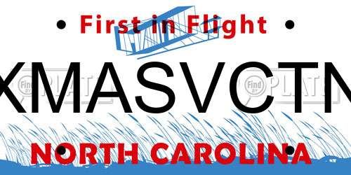 XMASVCTN North Carolina License Plate