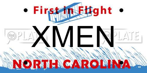 XMEN North Carolina License Plate
