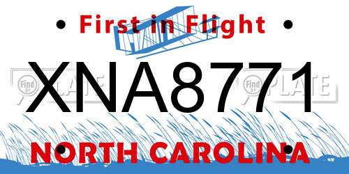 XNA8771 North Carolina License Plate