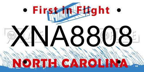 XNA8808 North Carolina License Plate