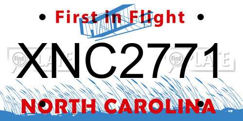 XNC2771 North Carolina License Plate
