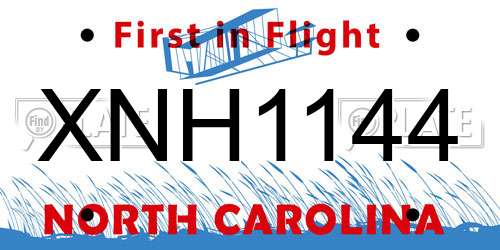 XNH1144 North Carolina License Plate