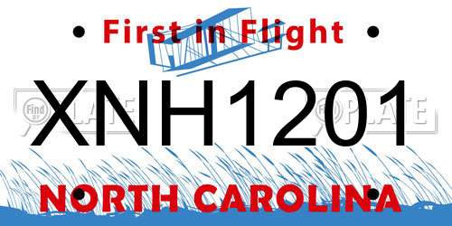 XNH1201 North Carolina License Plate