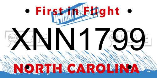 XNN1799 North Carolina License Plate