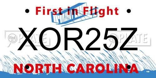 XOR25Z North Carolina License Plate