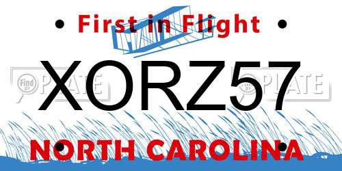 XORZ57 North Carolina License Plate
