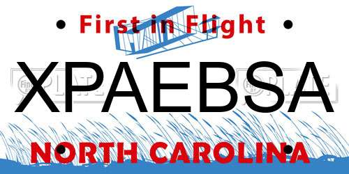 XPAEBSA North Carolina License Plate