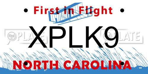 XPLK9 North Carolina License Plate