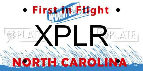 XPLR North Carolina License Plate