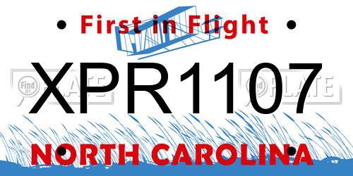 XPR1107 North Carolina License Plate