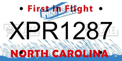 XPR1287 North Carolina License Plate