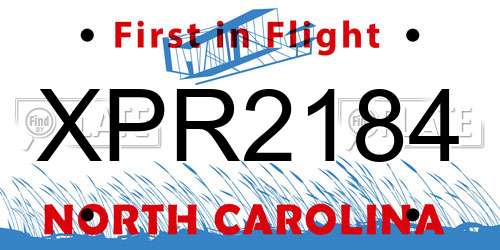 XPR2184 North Carolina License Plate