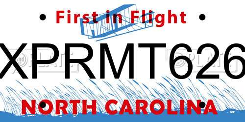XPRMT626 North Carolina License Plate