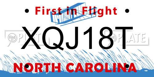 XQJ18T North Carolina License Plate