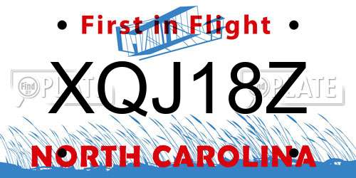 XQJ18Z North Carolina License Plate