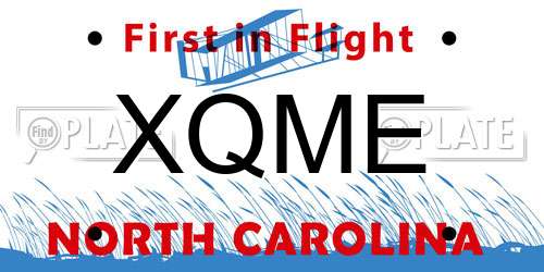 XQME North Carolina License Plate
