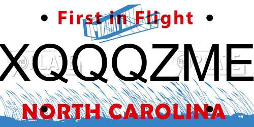 XQQQZME North Carolina License Plate