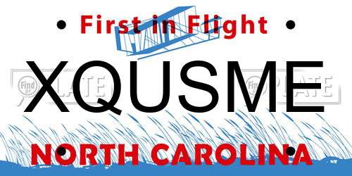 XQUSME North Carolina License Plate