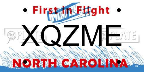 XQZME North Carolina License Plate