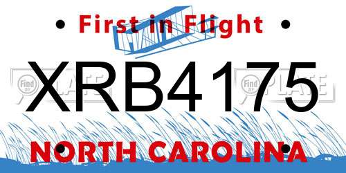 XRB4175 North Carolina License Plate