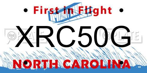 XRC50G North Carolina License Plate